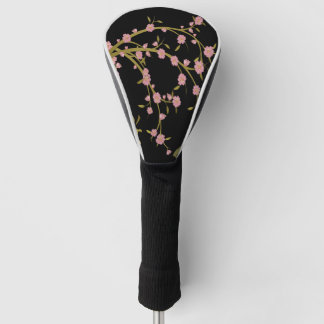 Couvre-club De Golf Écran Japonais Rose Sakura Or Noir