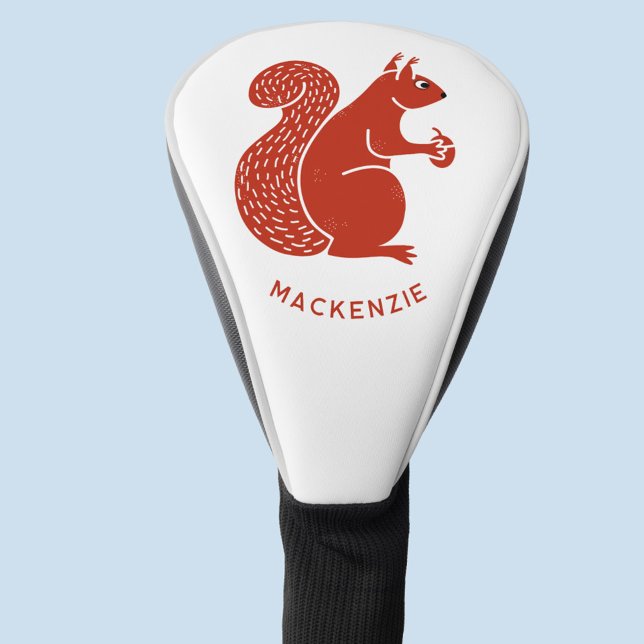 Couvre-club De Golf Écureuil rouge personnalisé (Red squirrel personslized customer name golf head cover for nature lovers)