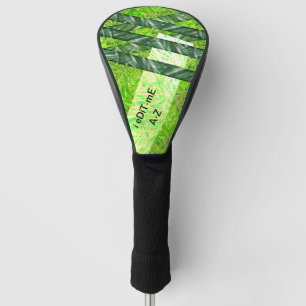 Couvre-club De Golf Égratignures vertes jaunes, traces, feuilles de ba