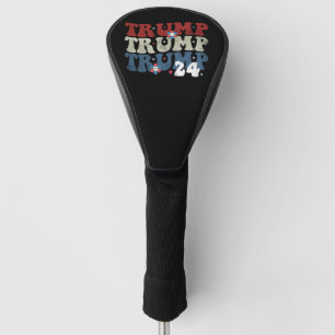 Couvre-club De Golf Élection Trump Rétro Groovy Fleur 24 2024