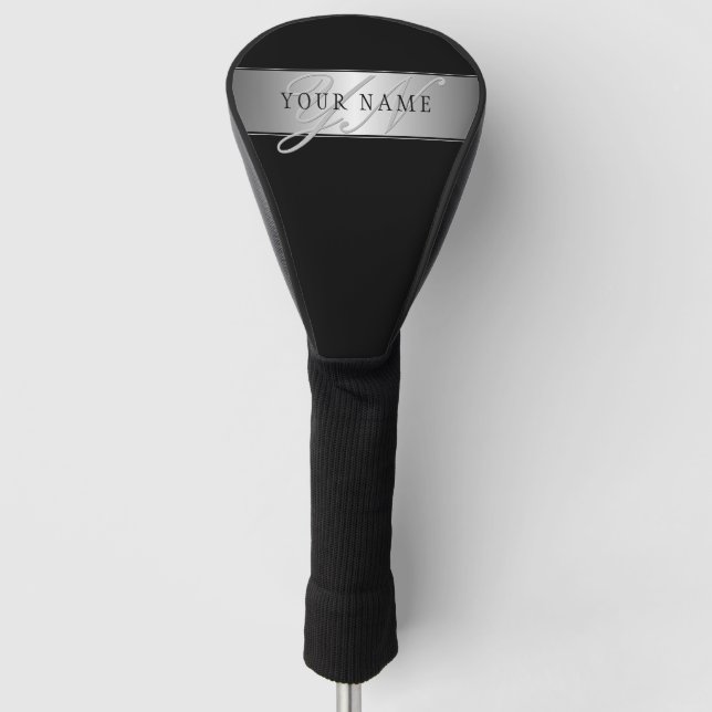 Couvre-club De Golf Élégant écriture de script de monogramme modifiabl (Devant)