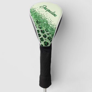Couvre-club De Golf Élégant Empreinte de léopard vert