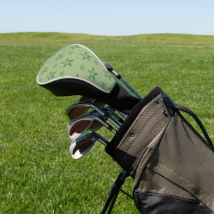 Couvre-club De Golf Élégant et élégant Olive Stars sur Sage Green