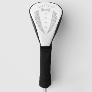 Couvre-club De Golf Élégant Mariage de typographie Groom Tuxedo