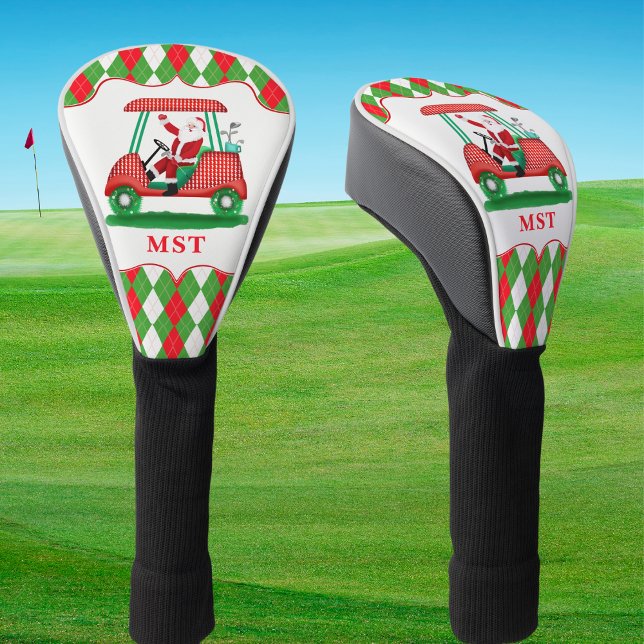 Couvre-club De Golf Élégant Monogramme de Noël de golf Père Noël (Créateur téléchargé)