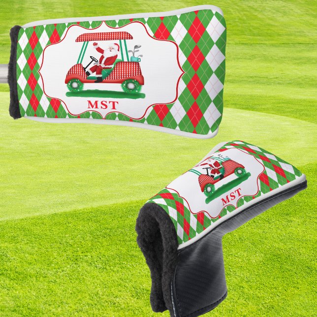 Couvre-club De Golf Élégant Monogramme de Noël de golf Père Noël (Créateur téléchargé)