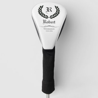 Couvre-club De Golf Élégant Nom Monogramme Groomsmen Best Man Gifts