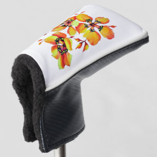 Couvre-club De Golf Elégant Orange Flowers - Customisez votre propre