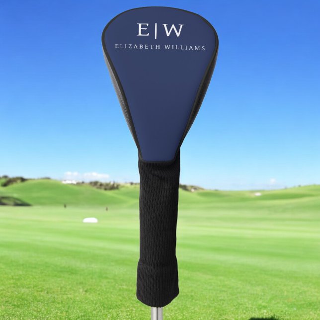 Couvre-club De Golf Élégant professionnel simple Monogramme minimalist (Créateur téléchargé)