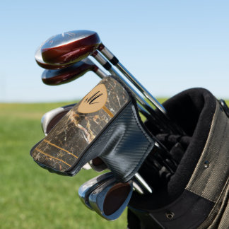 Couvre-club De Golf Élégant putter en marbre noir et or