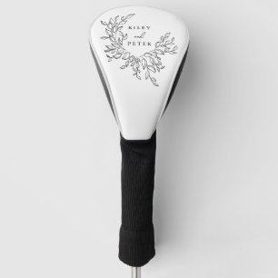 Couvre-club De Golf Élégante crête de mariage Nom et année personnalis