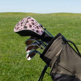 Couvre-club De Golf Elégante dentelle rose et noire dans l'apparence v