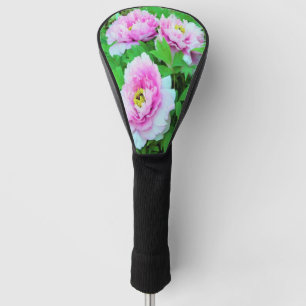 Couvre-club De Golf Élégantes fleurs de pivoine arbustive rose avec ce