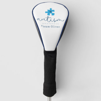 Couvre-club De Golf élément de puzzle bleu de sensibilisation à l'auti