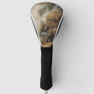 Couvre-club De Golf éléphant botanique vintage avec howdah aussi
