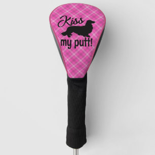 Couvre-club De Golf Embrasse Ma Putt Plaid Dachshund Wood Tête De Golf