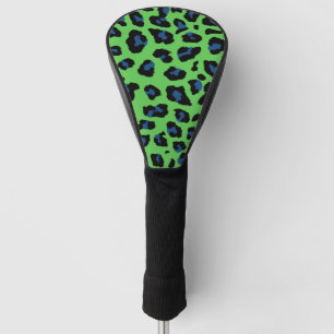Couvre-club De Golf Empreinte de léopard bleu et vert
