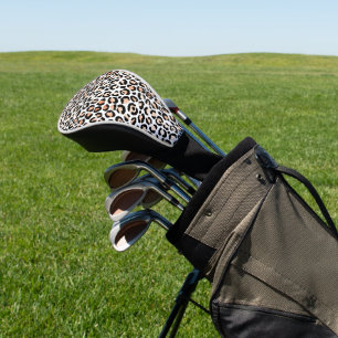 Couvre-club De Golf Empreinte de léopard noir blanc Peach