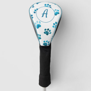 Couvre-club De Golf Empreinte de patte texturé blanc personnalisé
