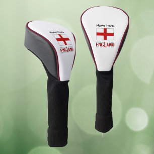Couvre-club De Golf England and English Flag with Your Name