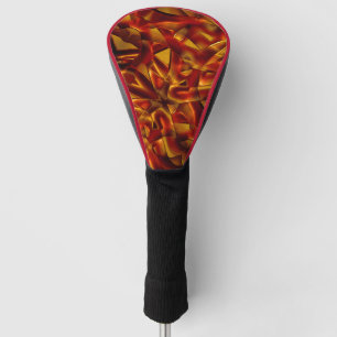 Couvre-club De Golf Entrelacement de cravates orange brûlés, effet scu