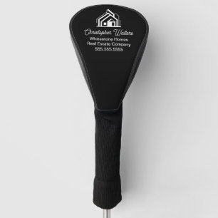 Couvre-club De Golf Entreprise immobilière noire chic Realtor personna