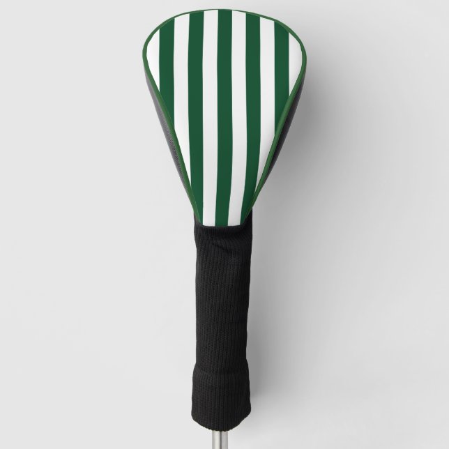 Couvre-club De Golf Épais Rayures Verticales Forêt Vert Blanc rayé (Devant)