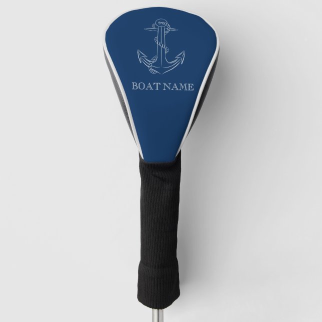 Couvre-club De Golf Esprit nautique Ancre Marine Bleu (Devant)