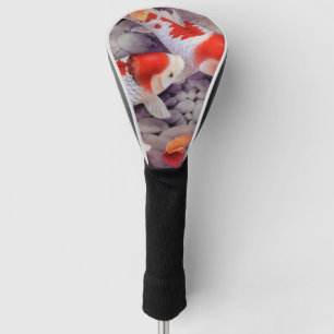 Couvre-club De Golf Étang à poissons rouge et blanc de Koi