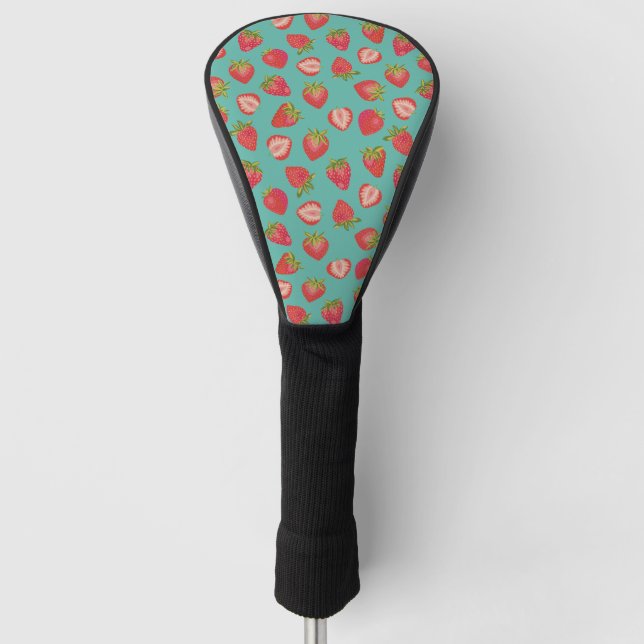 Couvre-club De Golf Été Fraise Green & Red Golf Head Coque (Devant)