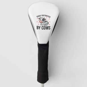Couvre-club De Golf Facilement distrait par les vaches Graphique de va