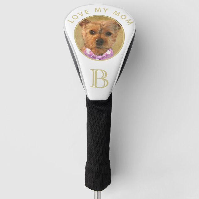 Couvre-club De Golf Family Pet Photo Custom Monogramme Maman (Devant)
