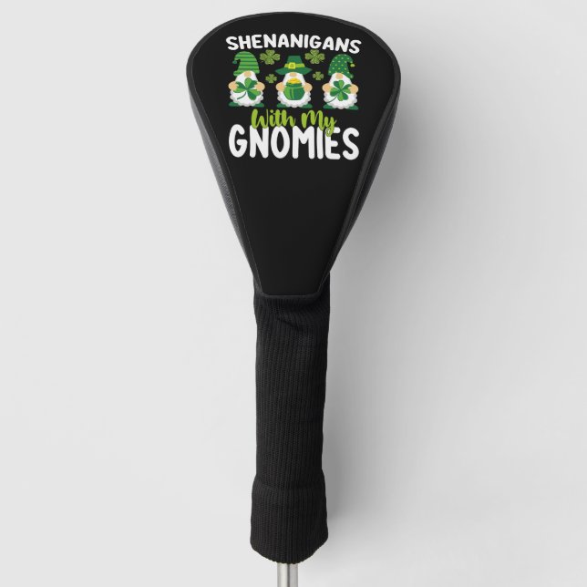 Couvre-club De Golf Farces Avec Mes Gnomes Gnome St Patrick's Day (Devant)