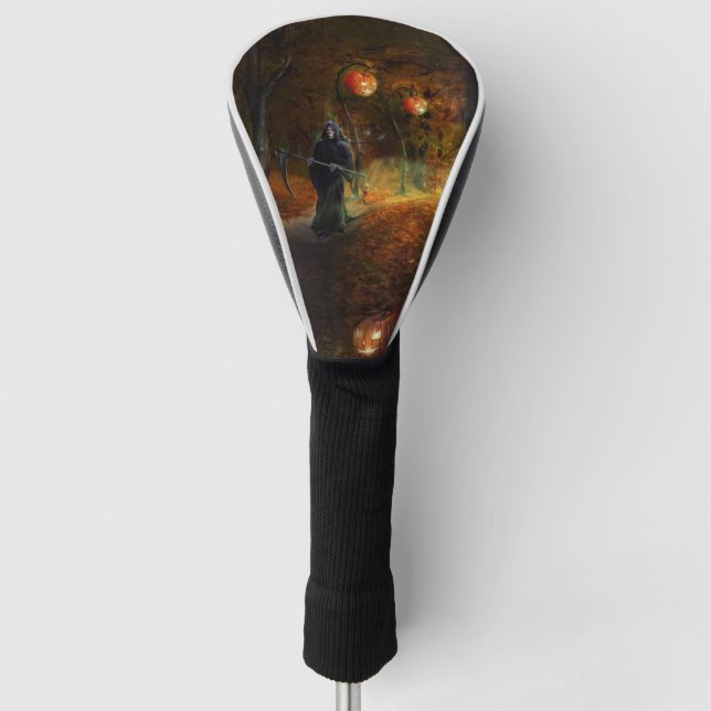 Couvre-club De Golf Faucheuse et citrouilles (Devant)