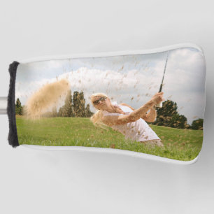 Couvre-club De Golf Femme balançant un club de golf Putter Golf Head C