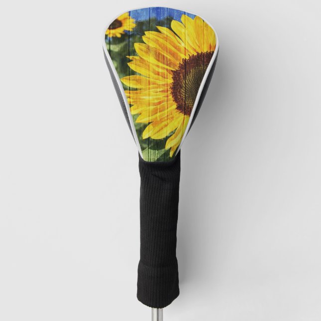 Couvre-club De Golf Fence painted de Sunflowers (Devant)