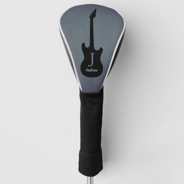 Couvre-club De Golf Fête des pères Monogram Blue Grey Electric Guitare (Devant)