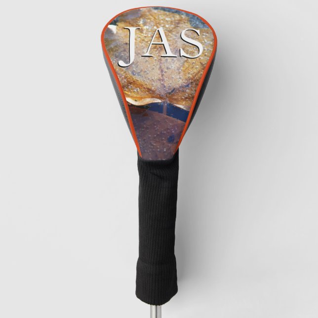 Couvre-club De Golf Feuille d'érable jaune congelée Automne Nature (Devant)