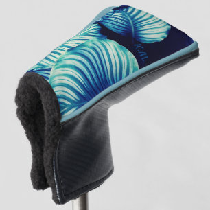 Couvre-club De Golf Feuilles bleus tropicaux