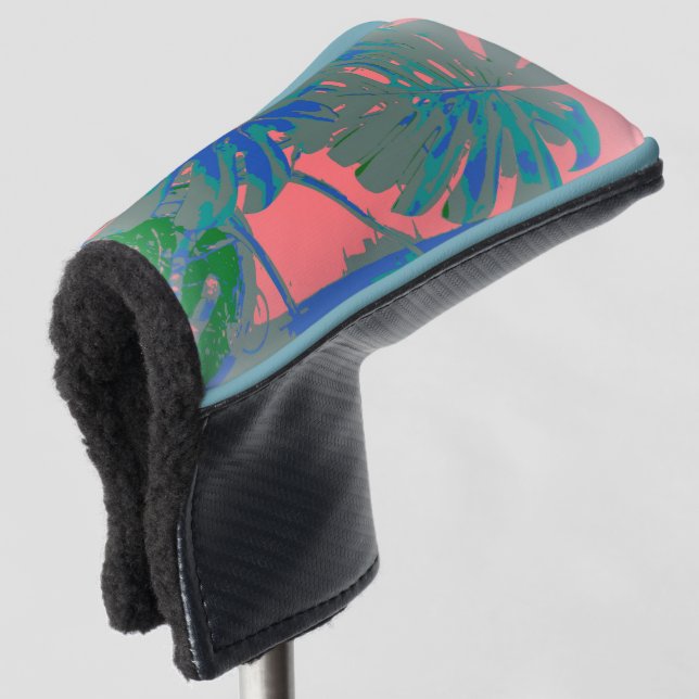 Couvre-club De Golf Feuilles de Monstera Tropical (Devant 3/4)