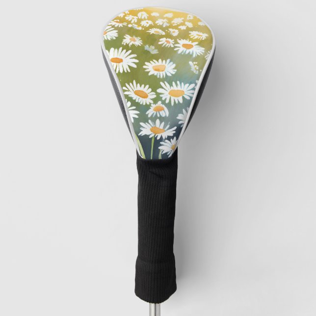 Couvre-club De Golf Field of Daisies | Flower Meadow Floral Painting  (Devant)
