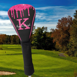 Couvre-club De Golf Fille Noir Hot Rose Parties scintillant Drivers No