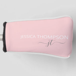 Couvre-club De Golf Fille personnalisée Blush Pink Chic Monogramme No