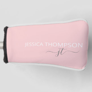 Couvre-club De Golf Fille personnalisée Blush Pink Chic Monogramme Nom