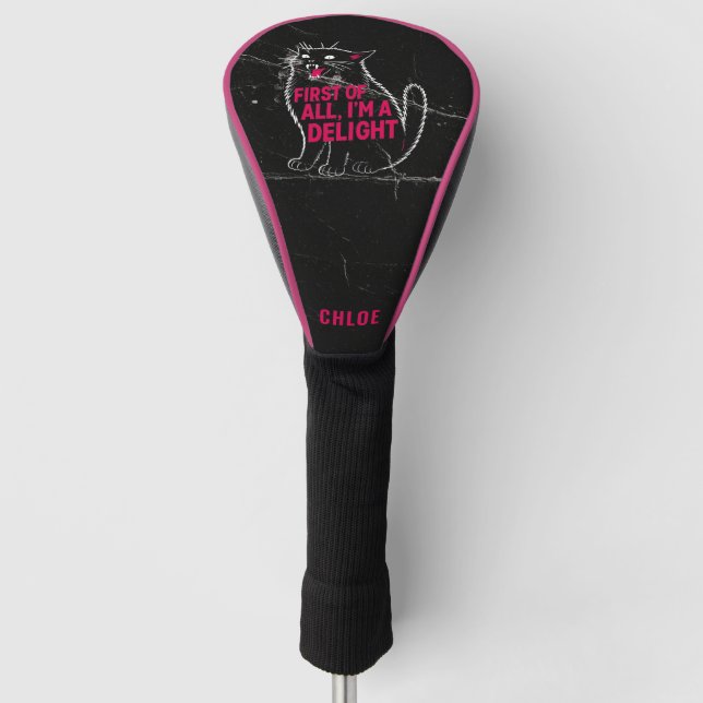 Couvre-club De Golf First Of All I'm A Delight Roaring Black Cat (Devant)