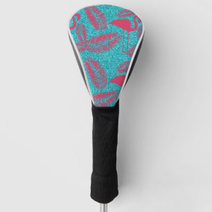 Couvre-club De Golf Flamant Rose Amoureux d'Oiseaux Exotiques Feuilles