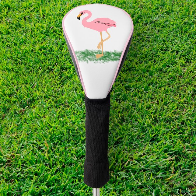 Couvre-club De Golf Flamant rose Dans L'Herbe (Créateur téléchargé)