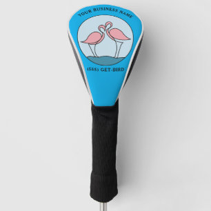 Couvre-club De Golf Flamant rose de votre entreprise Ronde Logo Art Ph
