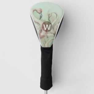 Couvre-club De Golf Flamant rose Monogramme personnalisé