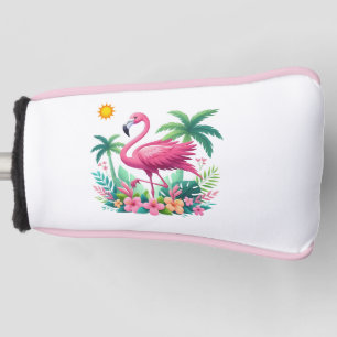Couvre-club De Golf Flamingo rose tropicale/Floride